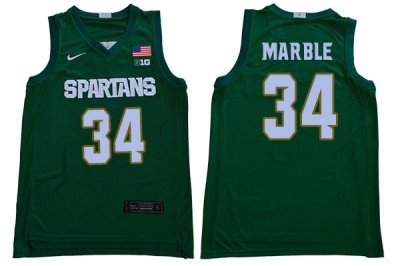Men Michigan State Spartans NCAA #34 Julius Marble Green Authentic Nike Stitched College Basketball Jersey YM32E18XC